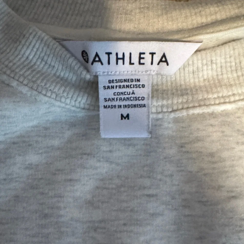 Athleta Off-White/Greyish Long Sleeve Swearshirt Dress - Picture 2 of 3